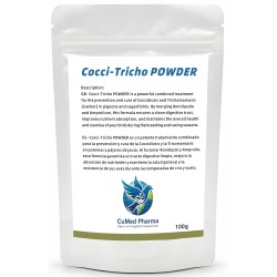 Cocci-Tricho POWDER 100g - Coccidiosis & Canker Treatment - by CuMed Pharma Cocci-Tricho POWDER 100g - Coccidiosis & Canker Treatment - by CuMed Pharma