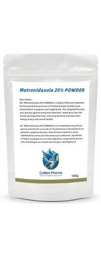Metronidazole 20% POWDER 100g - Trichomoniasis - Hexamitiasis - CuMed Pharma