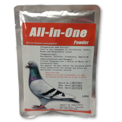 All-In-One 100gr - Coccidiosis, Canker, Worms and respiratory - Powder Treatment