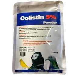 Colistin 5% Powder 100gr - E-coli, Salmonella Treatment Colistin 5% Powder 100gr - E-coli, Salmonella Treatment