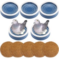 5 Pcs Pigeon Nest Bird Nest Bowls Nest for Pigeons Breeding Hatching (White Side+ Pad)