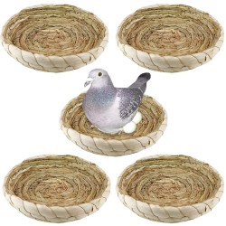 5 Pcs Pigeon Nest, Wooden Nest for Pigeons Breeding Hatching (Natural Nest)