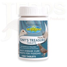 Tony's Treasure 100 Tablets - 5 in 1 - broad spectrum treatment - by Vetafarm